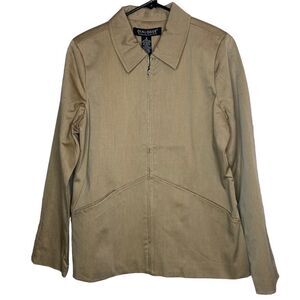 NWT Dialogue tan zip up jacket size 8